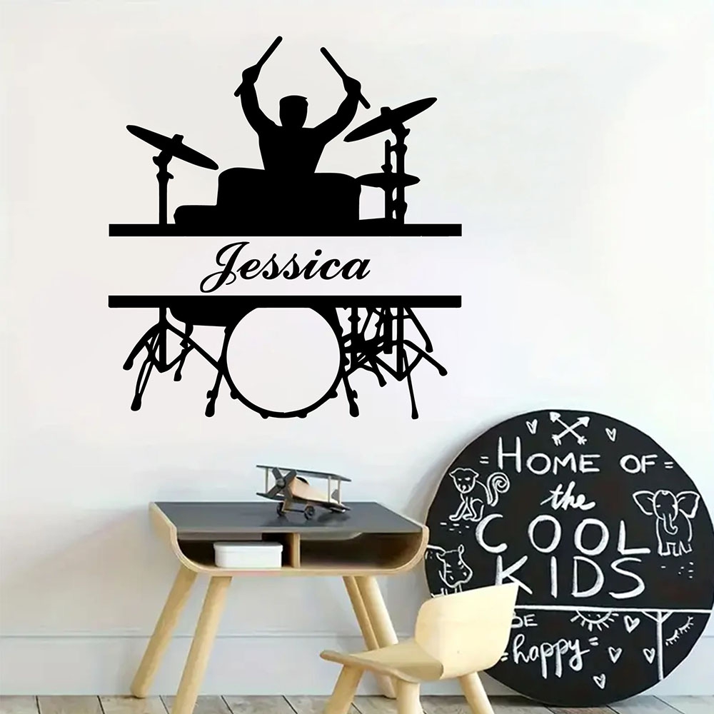Home Decor Wall Tiles - 1PC 漫画楽器パーソナライズされた名前家の装飾壁ステッカー家の装飾アート装飾壁紙