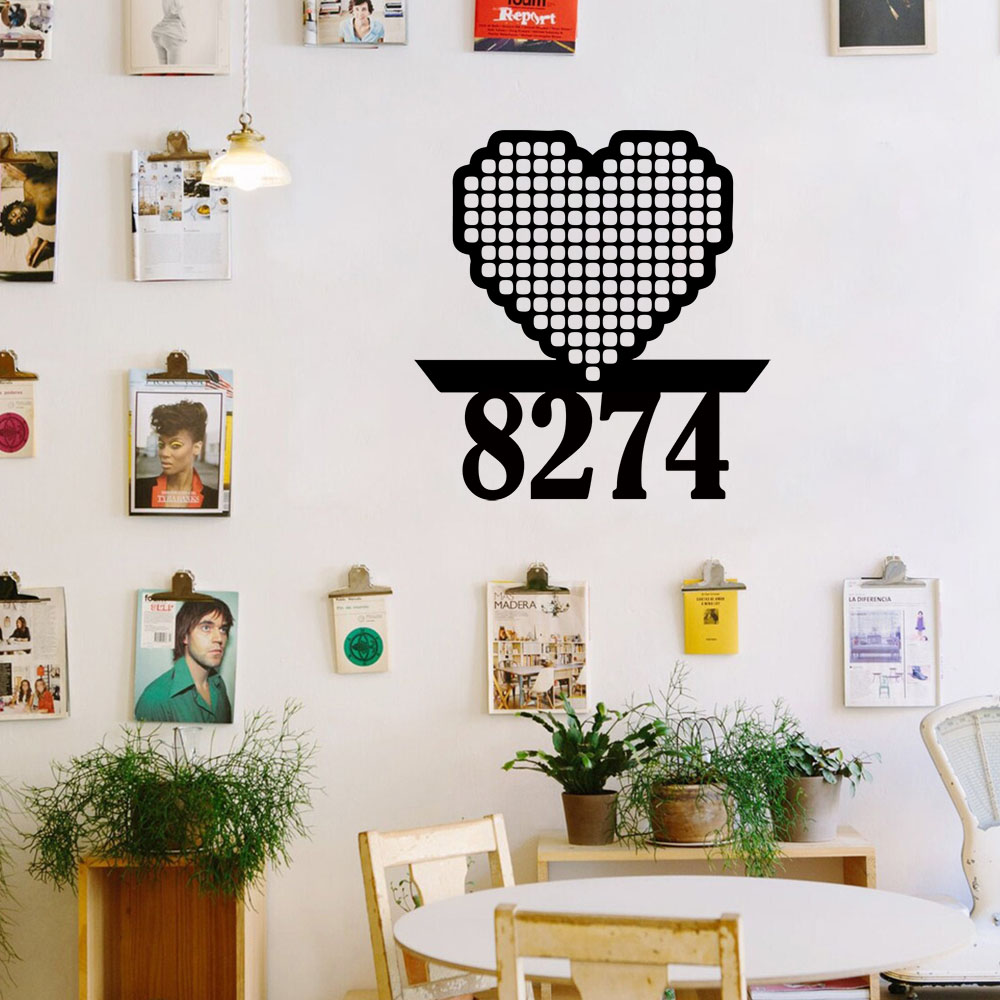 Home Decor Wall Tiles - 1PC クールラブカスタマイズ可能な名前ウォールステッカー取り外し可能なウォールステッカー Diy 壁紙家の装飾用ビニール壁画デカール