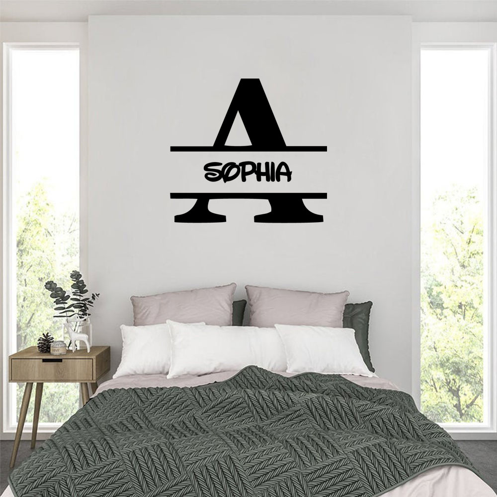Home Decor Wall Tiles - 1PC ファッション文字 A パーソナライズされたテキストウォールステッカー家の装飾装飾ドア装飾用パーソナライズされた名前ビニールアートデカール