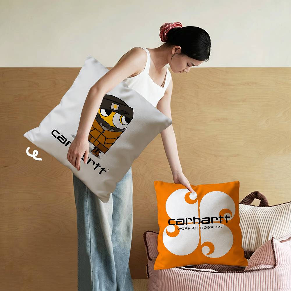 Home Decor Logo Design - C-Carharttes ロゴ メープル デザイン クッションカバー ハッピーオータムハーベスト装飾
