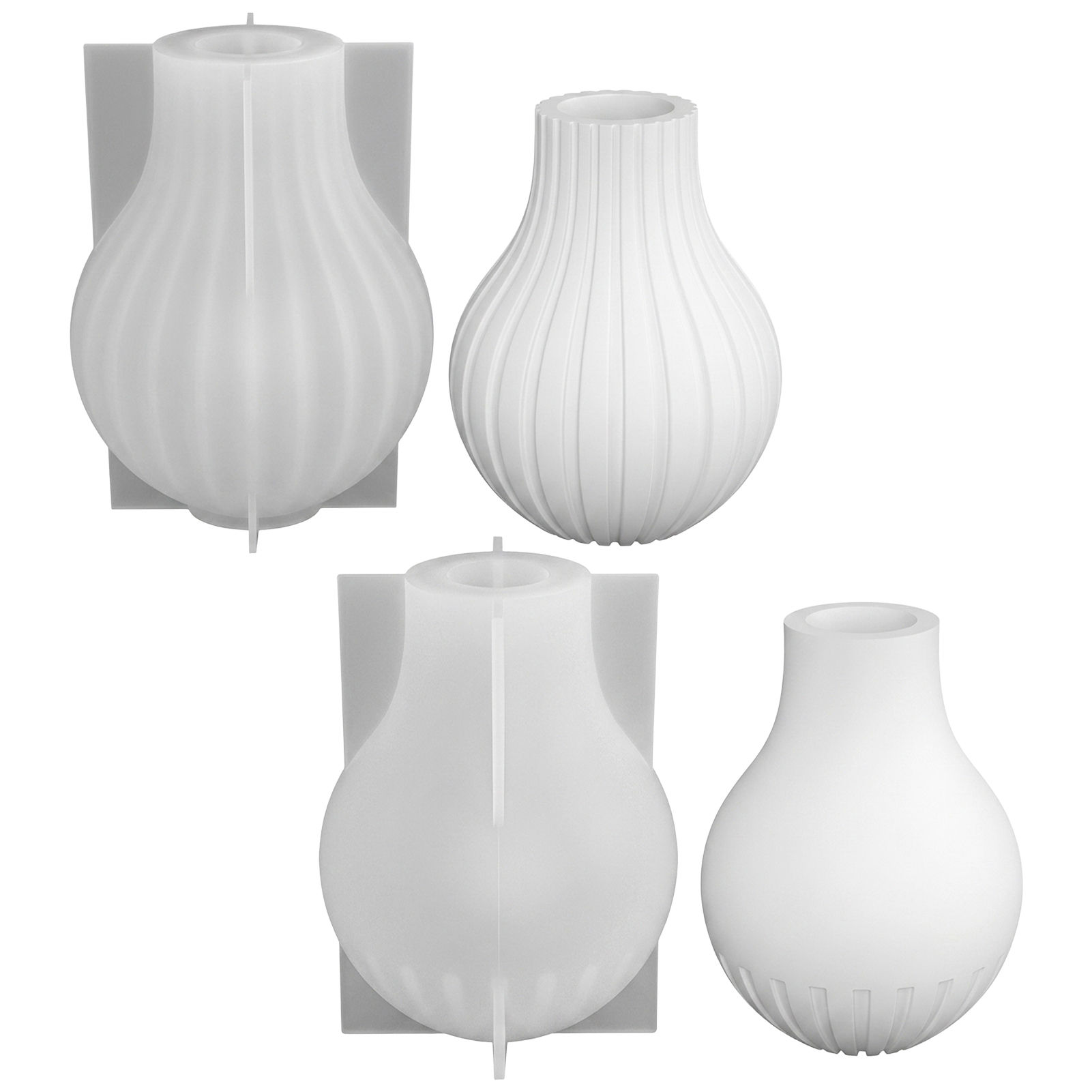 Home Decor Minimalist Style - シリコン製花瓶型ストライプデザインモダンミニマリストスタイルホームウェディングパーティーデコレーションDIYクリスタルドリップレジンクラフト用