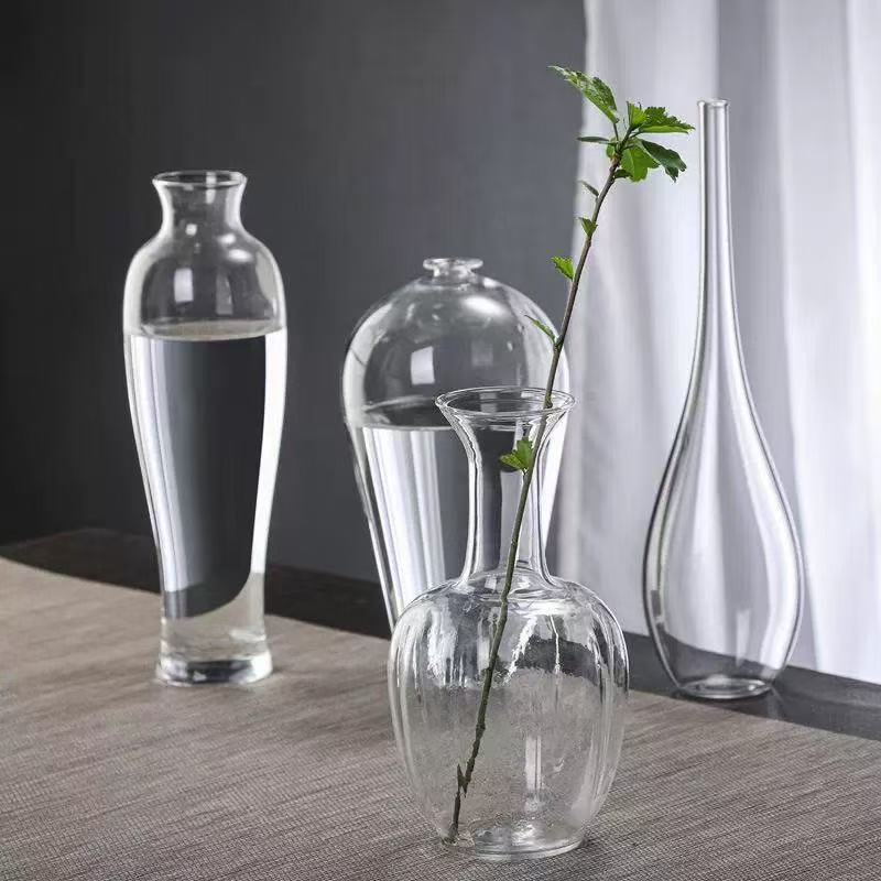 Home Decor Center - 現代的なガラスのつぼみ花瓶禅家の装飾透明な円筒形の花瓶一枝生け花アレンジメント卓上センター