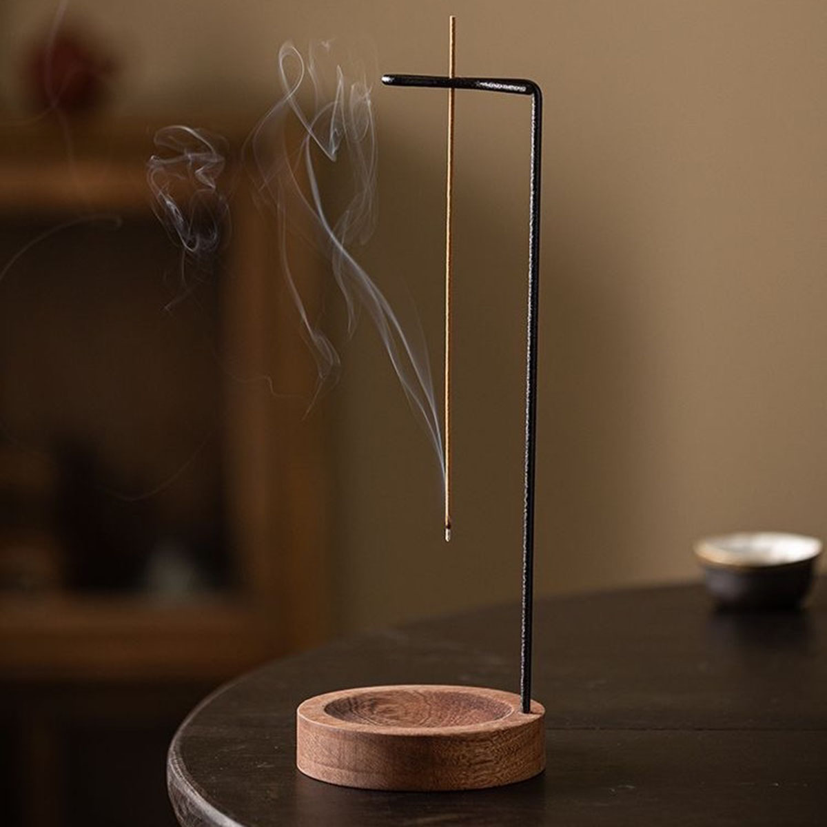 Incense Stick Holder - クリエイティブな逆さ香炉、線香立て、木製丸型香炉、寝室、家のヨガ装飾、工芸品