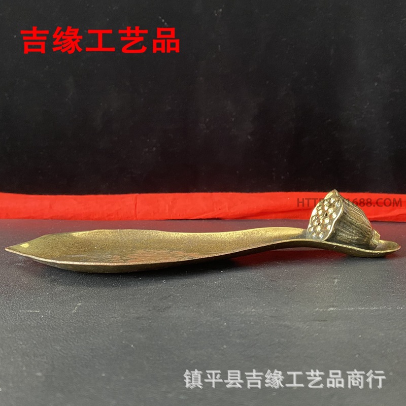 Incense Stick Holder - アンティーク三穴蓮型ホルダー ヴィンテージホームデコトレイ スティックスタンド 香炉 銅製 I