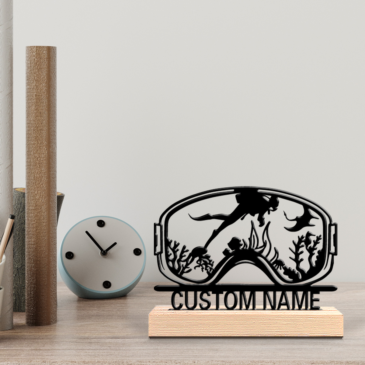 Home Decor For Wedding - 1個入り 可愛いカスタムダイビング木製ベース壁飾り キッチン ダイニングルーム モダンラスティックホームスタイル ギフトデコレーション