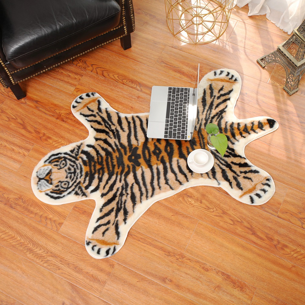 Cowhide Rug Faux - 滑り止めの動物柄カーペット,動物をモチーフにした滑り止めのアクセサリー,タイガープリント,牛革,レザー,94x100cm