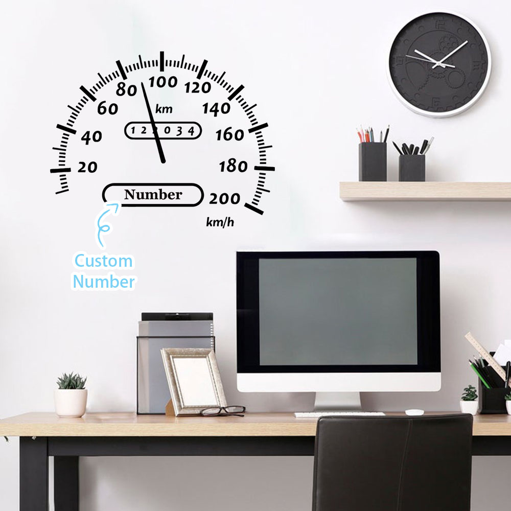Home Decor Wall Tiles - 1PC クリエイティブ燃料計パーソナライズされた名前ビニール壁ステッカー壁紙家の装飾壁装飾壁画