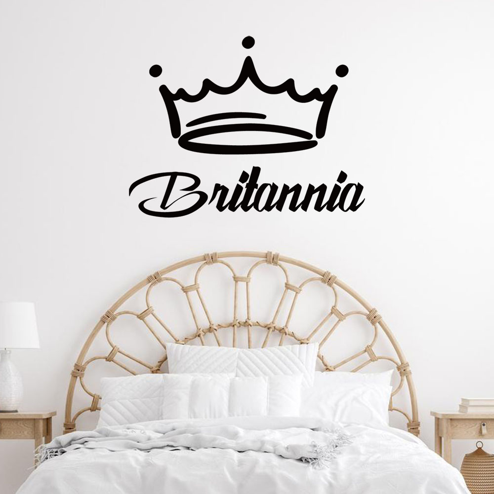 Home Decor Wall Tiles - 1PC ファッションクラウンカスタマイズされた名前家族壁ステッカー壁画アート家の装飾研究室ステッカー壁画