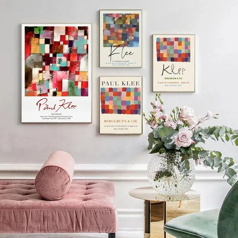 Home Decor Minimalist Style - パウル・クレー展スタイルのウォールアートミニマリストプリントキャンバス絵画ポスター寝室用モダンホームデコレーション