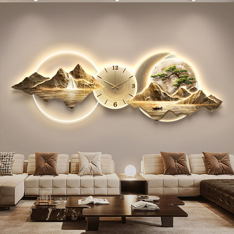 Wall Clock Silent - リビングルームの壁時計アート壁画高級大型美的モダン壁時計クリエイティブ大型サイレント壁時計家の装飾