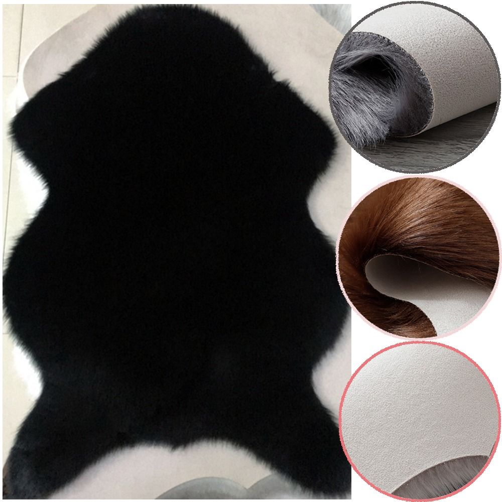 Cowhide Rug Faux - 40 × 60 センチメートル新しいカーペットぬいぐるみソフトシープスキン寝室のカーペット模造ウールパッドロングヘアベッドサイドマットソファクッション敷物毛皮カーペット