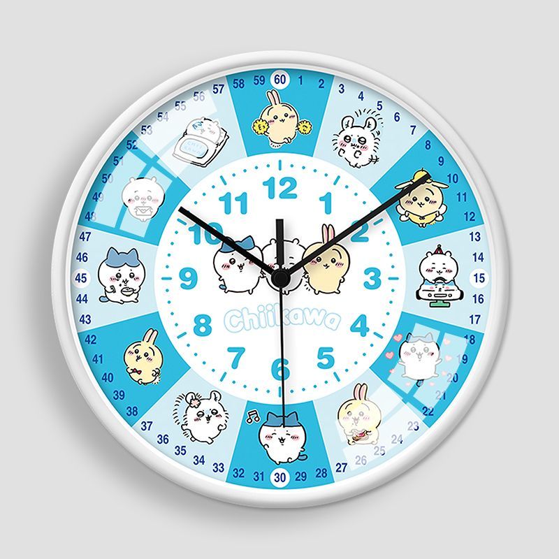 Wall Clock Silent - アニメちいかわ学習壁掛け時計漫画子供部屋早期教育ルーティン漫画かわいい静音時計素敵な2026年新作