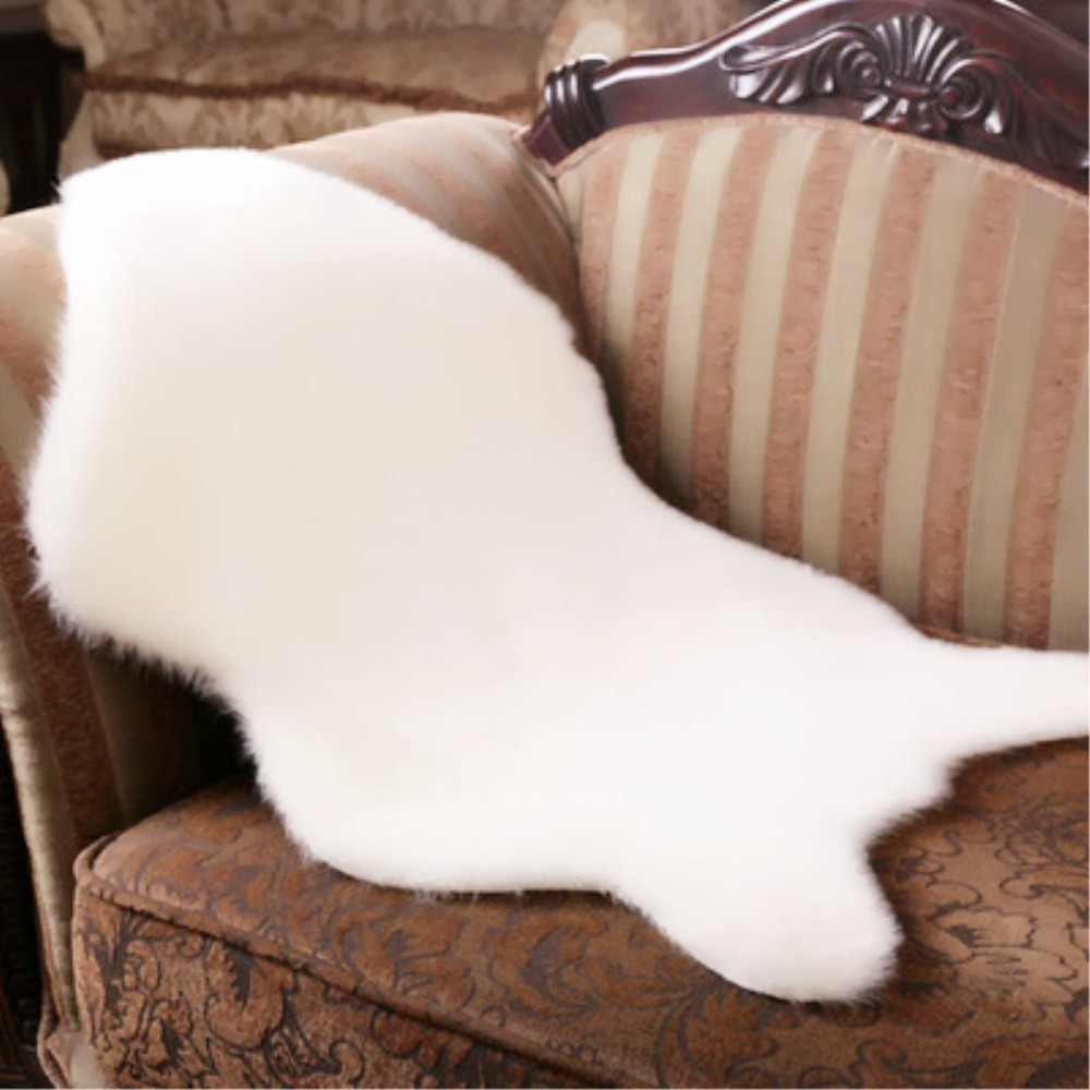 Cowhide Rug Faux - ソフトシープスキンベッドルームファーカーペット、ぬいぐるみカーペット、模造ウールパッド、長い髪、ベッドサイドマット、ソファクッション、リビングルームラグ、40x60cm