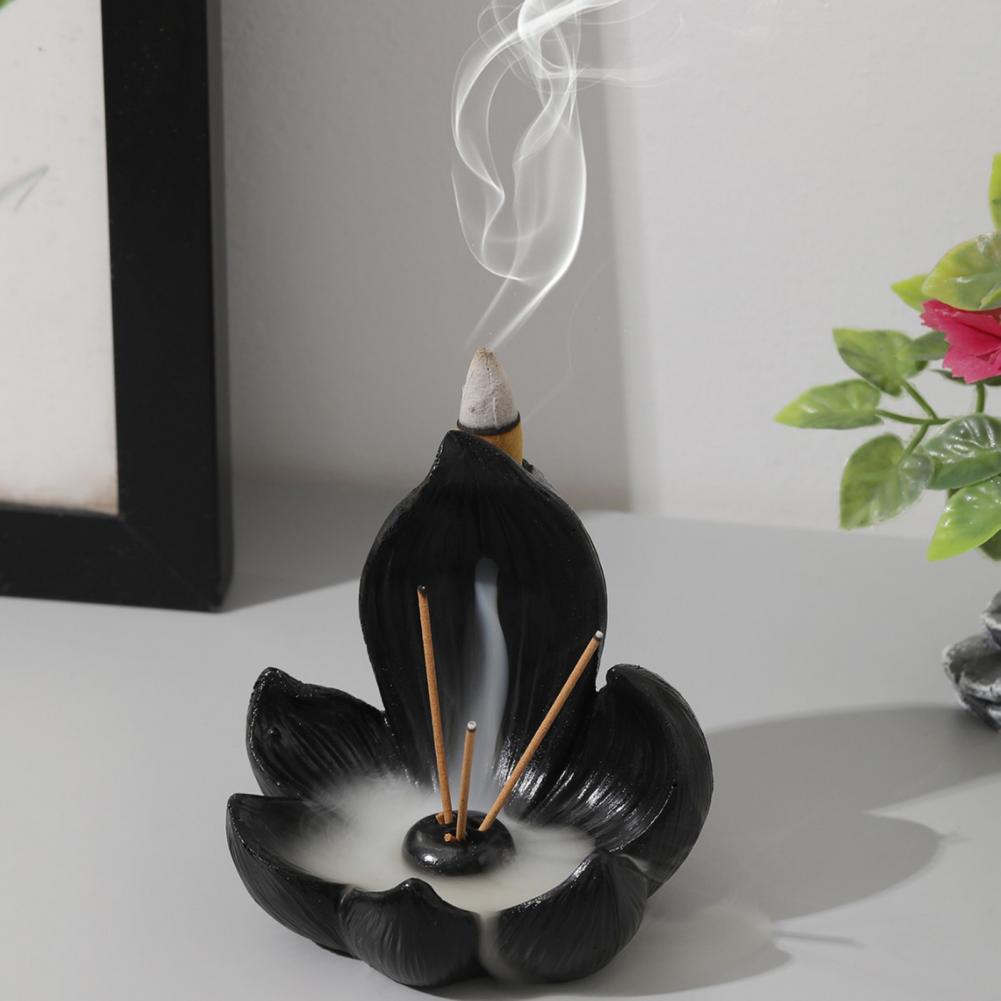 Incense Stick Holder - 蓮の花の香炉 樹脂製蓮の花香炉 蓮の花の香スティックホルダー 逆流香炉 樹脂製コーンホルダー 恋人への贈り物に