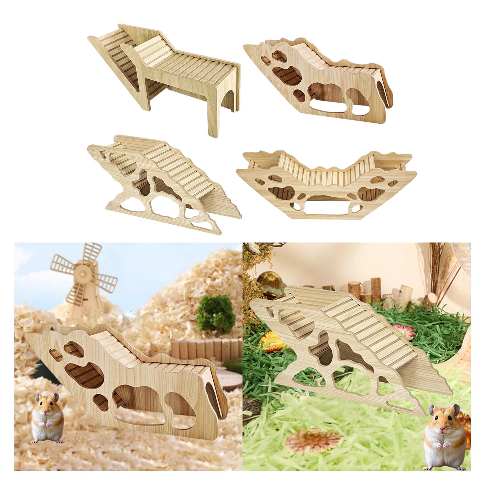 Home Decor Habitat - ハムスターハウスと生息地、登り用はしご付き、生息地の装飾、洗えるハムスター隠れ家、チンチラ・ラット用小型ペットキャッスルホーム