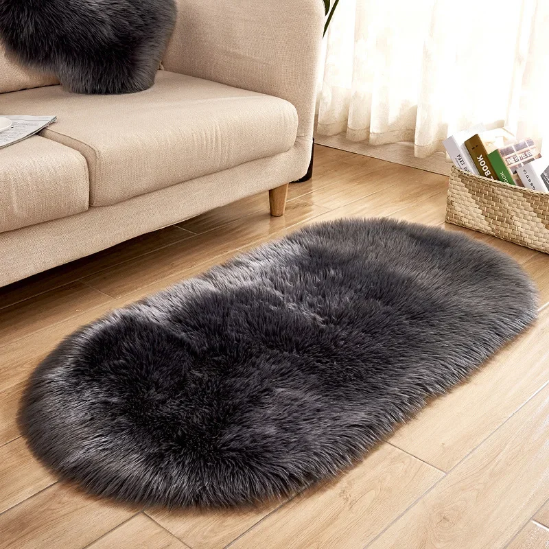 Cowhide Rug Faux - 高級フェイクファーラグ大ソフトぬいぐるみふわふわ黒と白のベルベットラグリビングルームベッドルーム寝室装飾ラグ