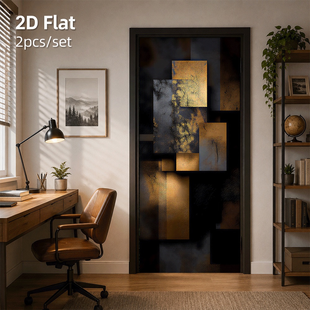 1枚の抽象芸術的なドアステッカー。モダンなミニマリストスタイ - Home Decor Minimalist Style のレビューと価格