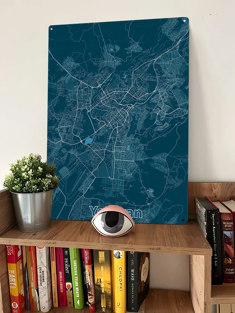 エレヴァン市地図ポスターマップ金属看板装飾自宅装飾カスタマイ - Home Decor Yerevan のレビューと価格