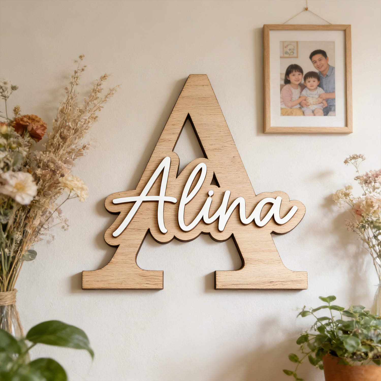 1個のカスタマイズ可能な木製文字ドアサイン、カスタマイズ可能 - Home Decor For Wedding のレビューと価格