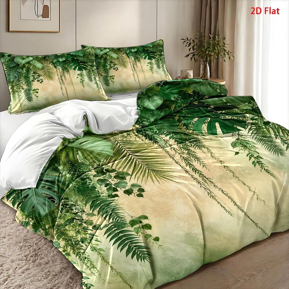 3ピーストロピカルレインフォレストプリントキルトカバーセット - Home Decor Minimalist Style のレビューと価格