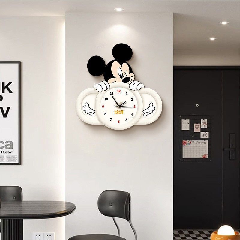ミッキー漫画壁掛け時計リビングルームクリエイティブテレビ子供 - Wall Clock Silent のレビューと価格