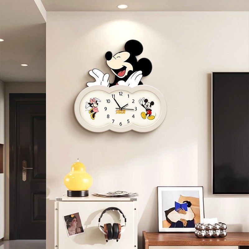 ミッキー漫画壁掛け時計リビングルームクリエイティブテレビ子供 - Wall Clock Silent のレビューと価格
