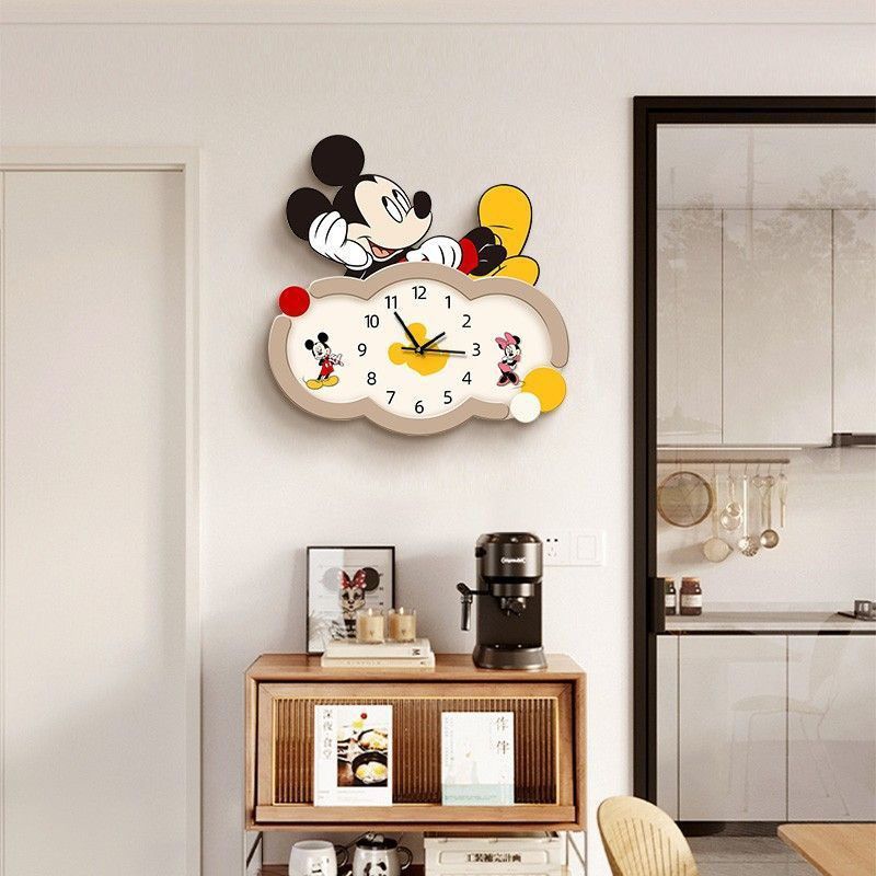 ミッキー漫画壁掛け時計リビングルームクリエイティブテレビ子供 - Wall Clock Silent のレビューと価格