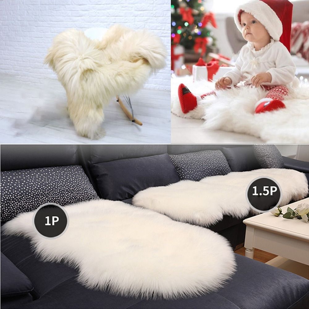 フェイクウールの寝室の敷物,人工シープスキン,長い髪,ふわふ - Cowhide Rug Faux のレビューと価格