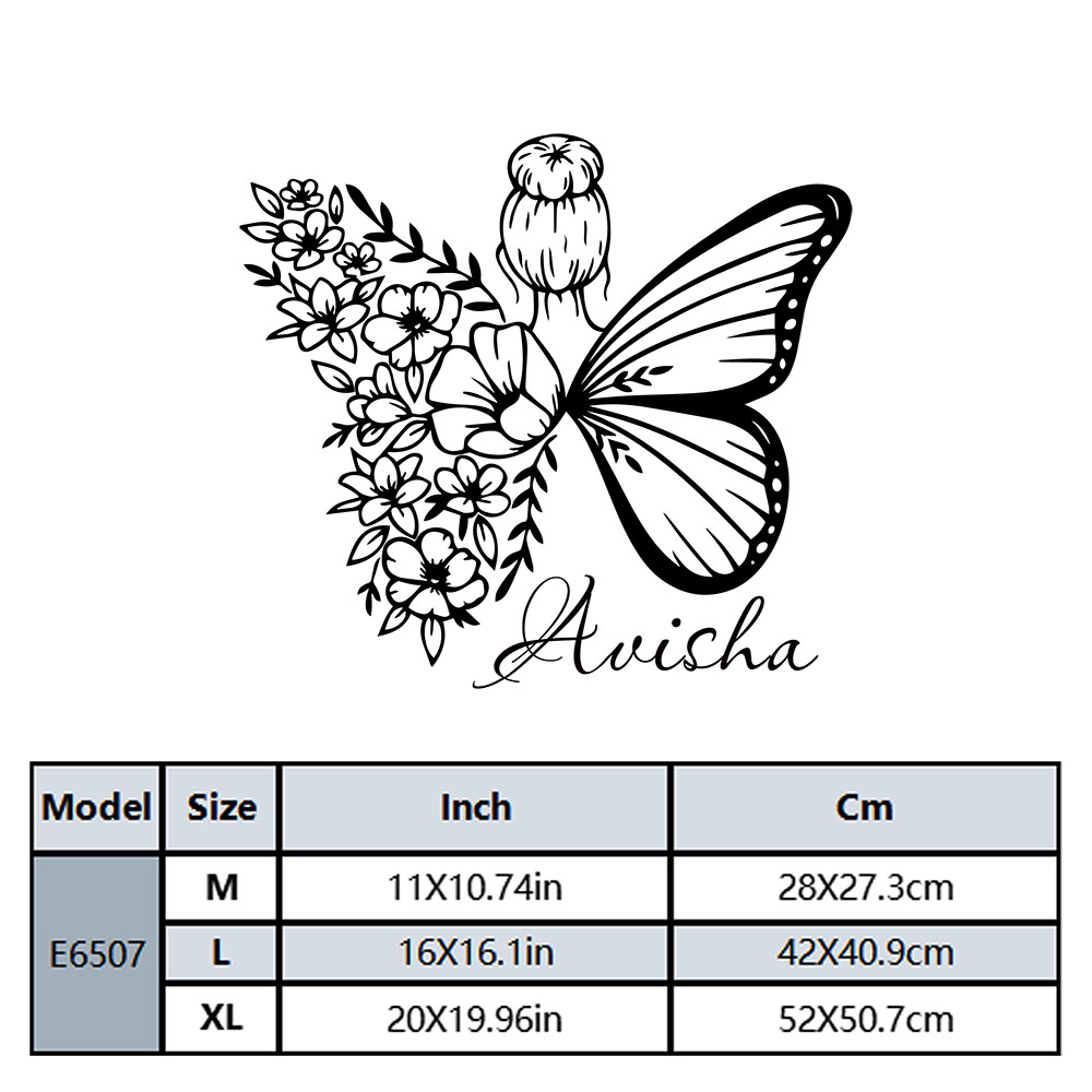 1PC 新しい蝶の花の妖精パーソナライズされた名前ホームデコ - Home Decor Wall Tiles のレビューと価格