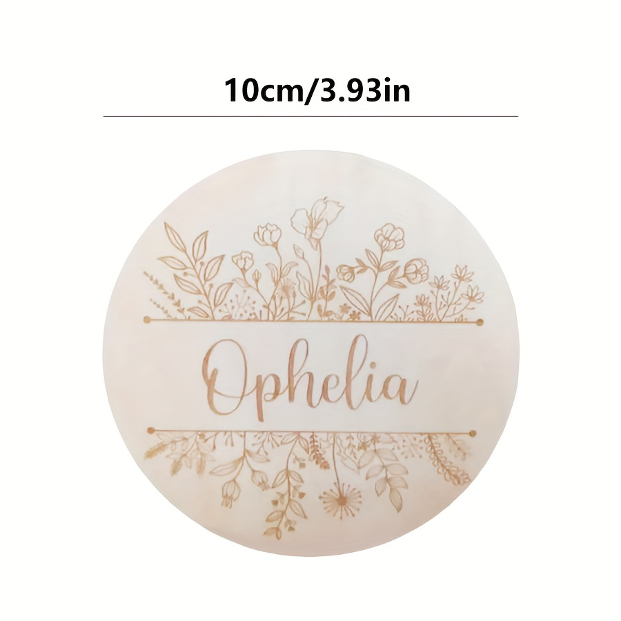 パーソナライズされた花柄彫刻名札、カスタムラウンド木製サイン - Home Decor For Wedding のレビューと価格