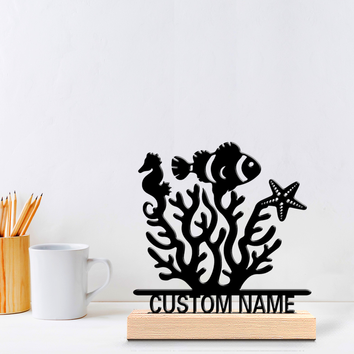1個入り ミニマリスト 海洋生物 カスタムネーム入りブリキ像 - Home Decor Names のレビューと価格