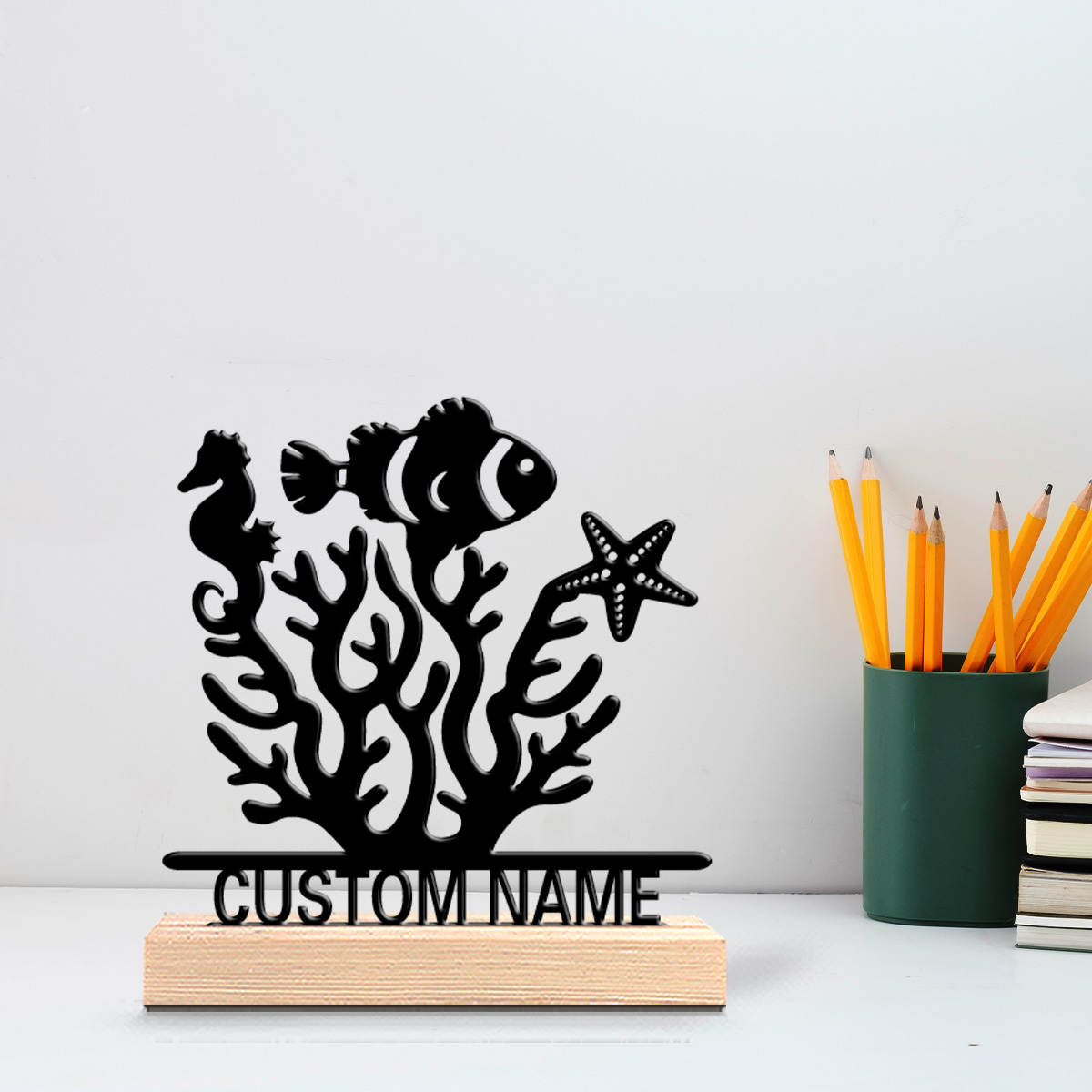 1個入り ミニマリスト 海洋生物 カスタムネーム入りブリキ像 - Home Decor Names のレビューと価格