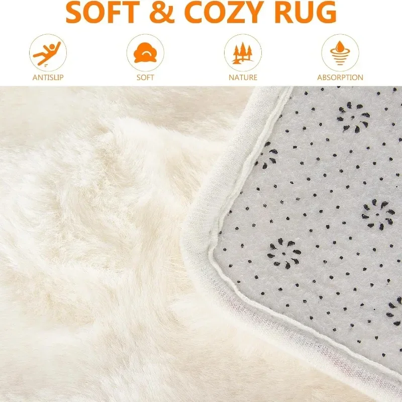 合成ウサギの毛皮で作られたふわふわのカーペット,豪華なぬいぐ - Cowhide Rug Faux のレビューと価格
