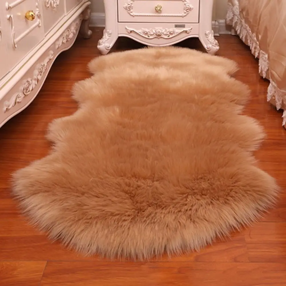 人工毛の長いシープスキンのカーペット,柔らかいウールのフロア - Cowhide Rug Faux のレビューと価格