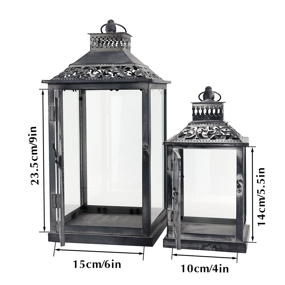 アンティークグレーのメタル製ヴィンテージスクエアスタイル吊り - Home Decor For Wedding のレビューと価格