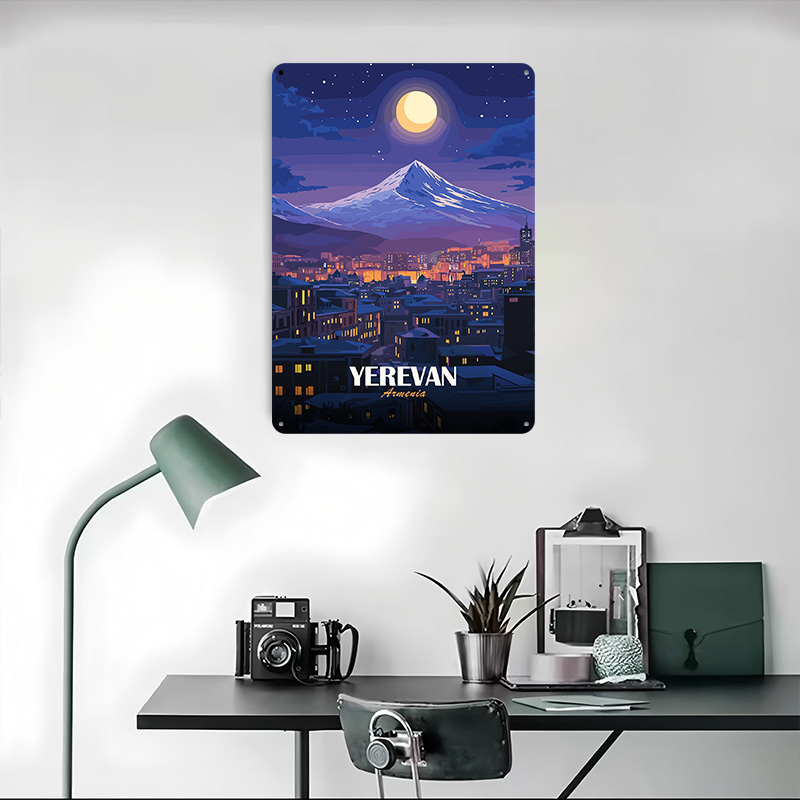 エレヴァンアルメニア夜景メタルポスターカスタマイズされたウォ - Home Decor Yerevan のレビューと価格