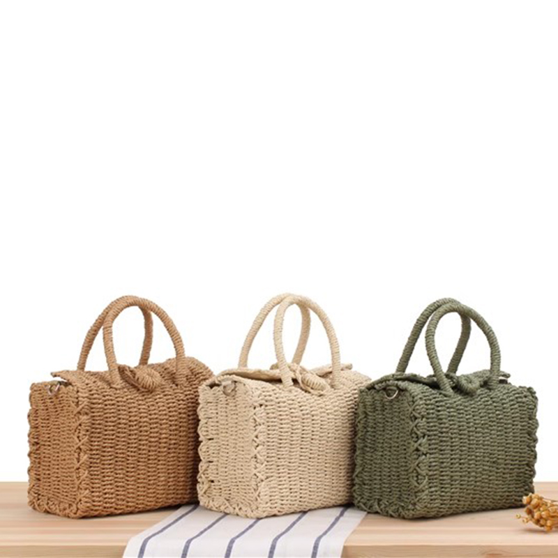 女性のための夏のストロービーチバッグ,手作りのショルダーバッ - Home Decor Rattan のレビューと価格