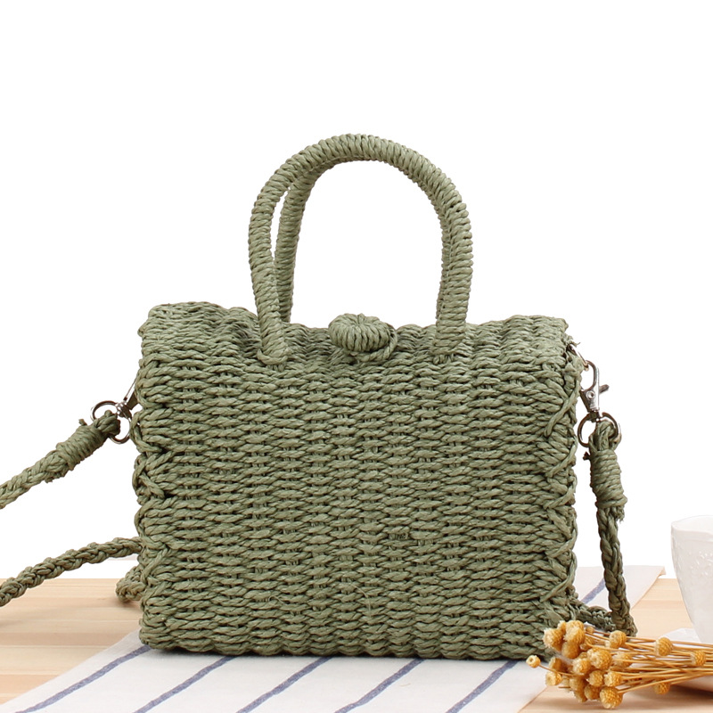 女性のための夏のストロービーチバッグ,手作りのショルダーバッ - Home Decor Rattan のレビューと価格