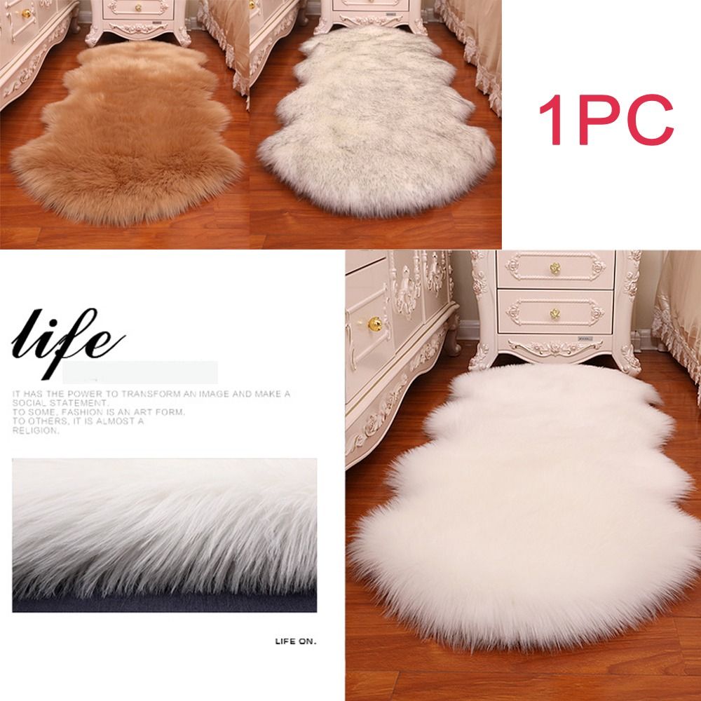 イミテーションウール滑り止めふわふわシャギーフロアプロテクシ - Cowhide Rug Faux のレビューと価格