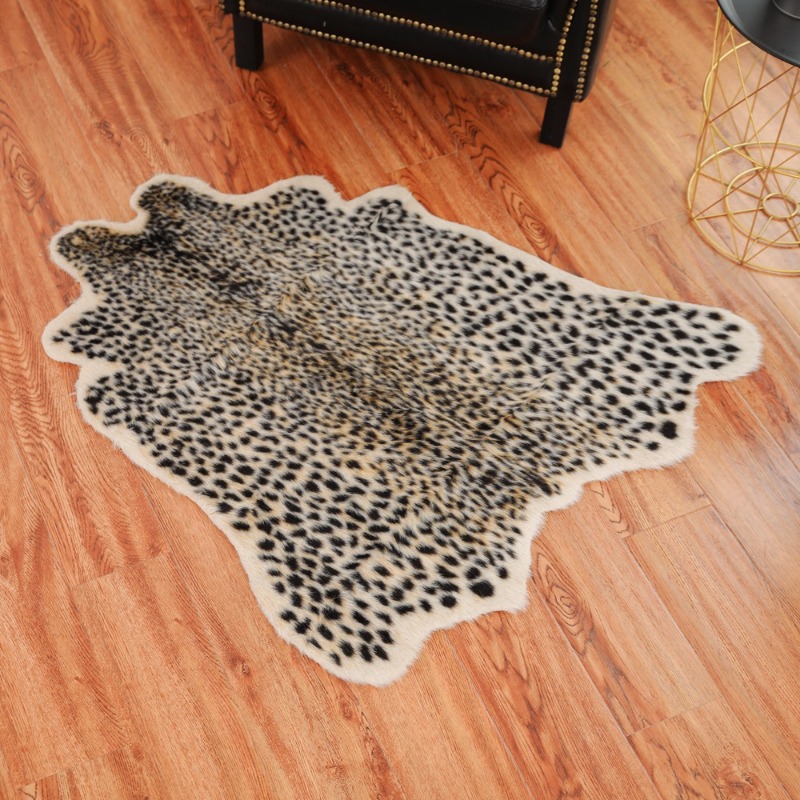 レオパード柄カウプリントラグ フェイクハイドアニマルスキンカ - Cowhide Rug Faux のレビューと価格