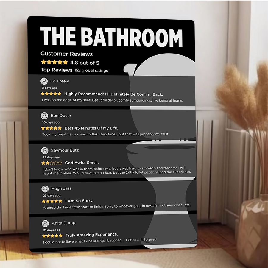 面白いバスルーム顧客レビュー金属壁アートトイレユーモア装飾ホ - Review Home Decor のレビューと価格