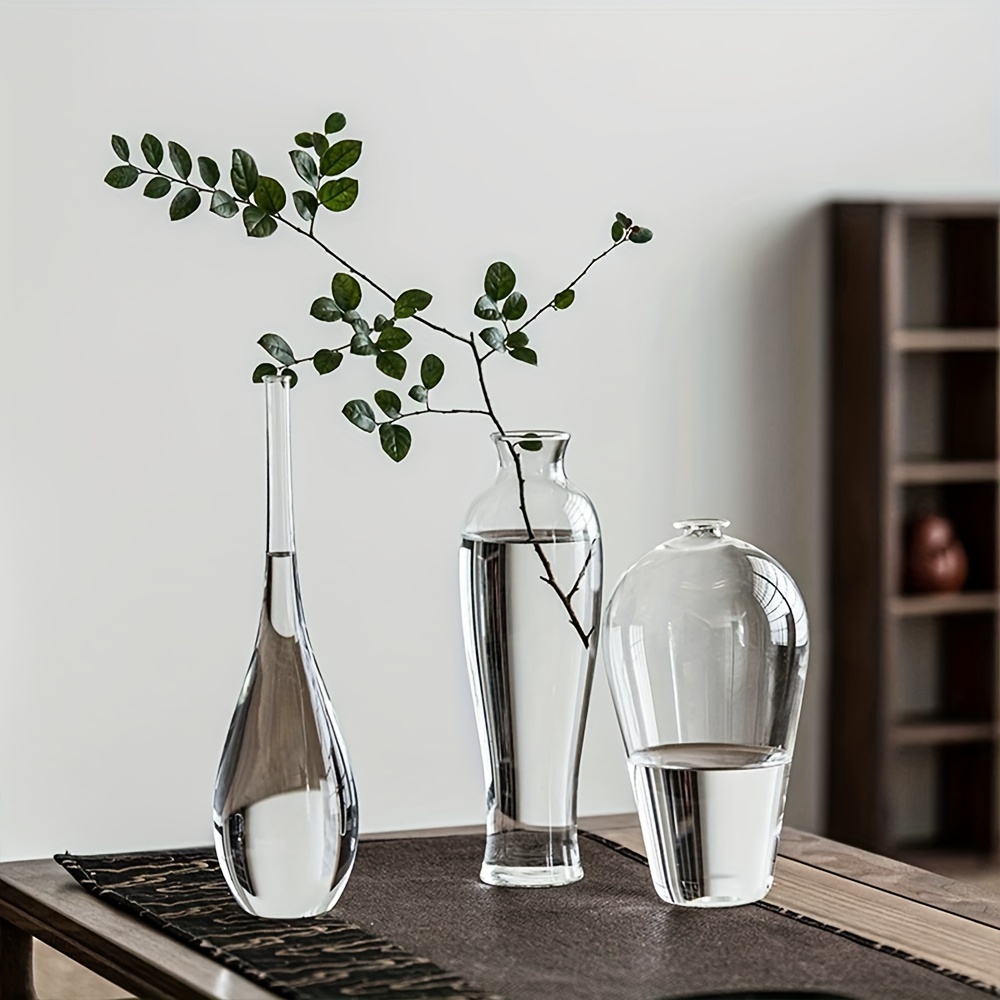 現代的なガラスのつぼみ花瓶禅家の装飾透明な円筒形の花瓶一枝生 - Home Decor Center のレビューと価格