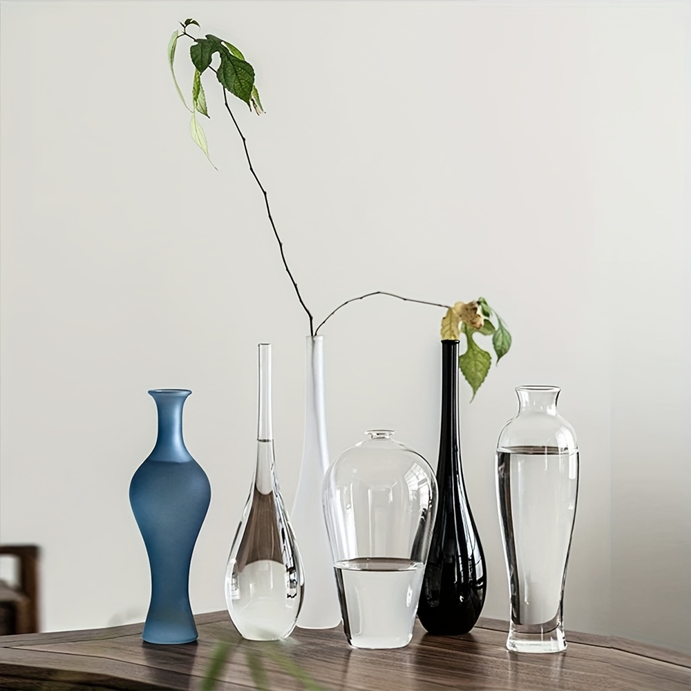 現代的なガラスのつぼみ花瓶禅家の装飾透明な円筒形の花瓶一枝生 - Home Decor Center のレビューと価格