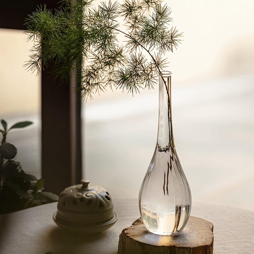 現代的なガラスのつぼみ花瓶禅家の装飾透明な円筒形の花瓶一枝生 - Home Decor Center のレビューと価格