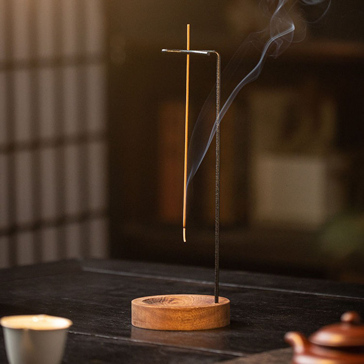 クリエイティブな逆さ香炉、線香立て、木製丸型香炉、寝室、家の - Incense Stick Holder のレビューと価格