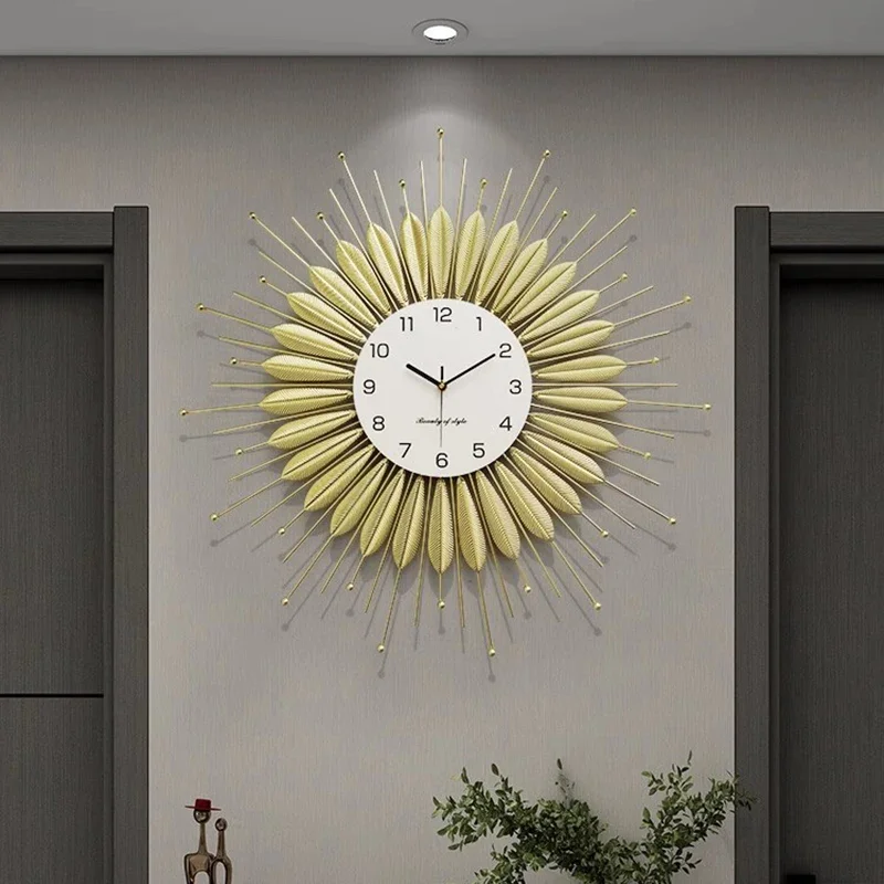 北欧リビングルーム壁時計装飾寝室メタル高級壁時計サイレントシ - Wall Clock Silent のレビューと価格