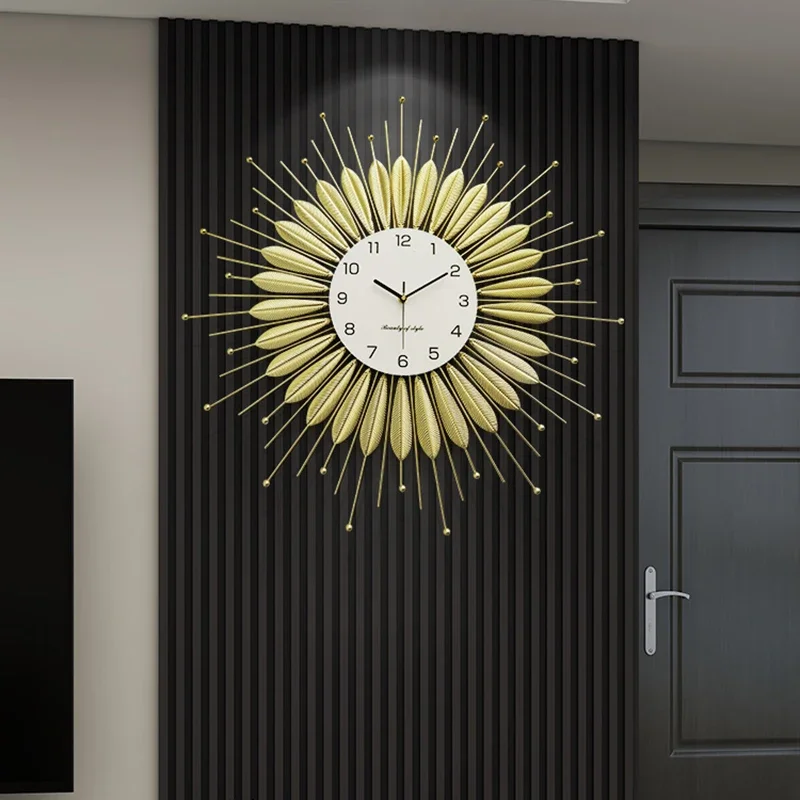 北欧リビングルーム壁時計装飾寝室メタル高級壁時計サイレントシ - Wall Clock Silent のレビューと価格