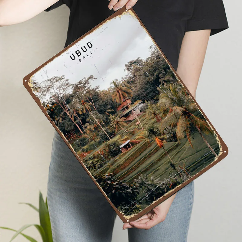 ウブドサイン有名な都市メタルポスター美的ルーム装飾男性用カス - Home Decor Ubud のレビューと価格