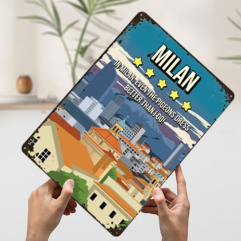 ミラノ面白いレビュー都市景観トラベルポスターカスタマイズされ - Review Home Decor のレビューと価格