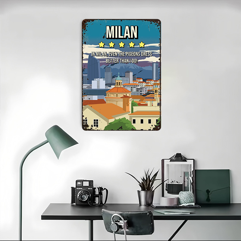 ミラノ面白いレビュー都市景観トラベルポスターカスタマイズされ - Review Home Decor のレビューと価格